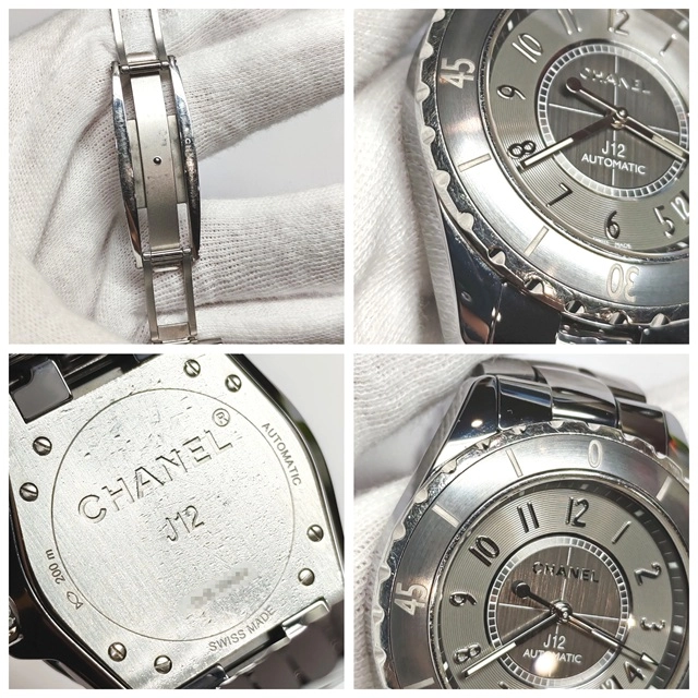 CHANEL　シャネル　J12 クロマティック　H2934　CE/SS　グレー　メンズ　自動巻き2147100420968【432】