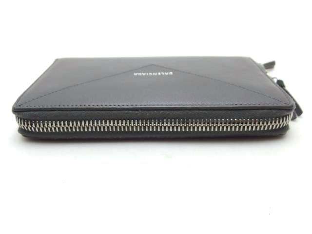 バレンシアガ クラシック レザー コインケース ラウンドファスナー ウォレット 財布 グレー 定番 メンズ レディース ENE 1106-E25