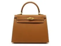 HERMES エルメス ケリー25 ショルダーバッグ ゴールド エプソン GP