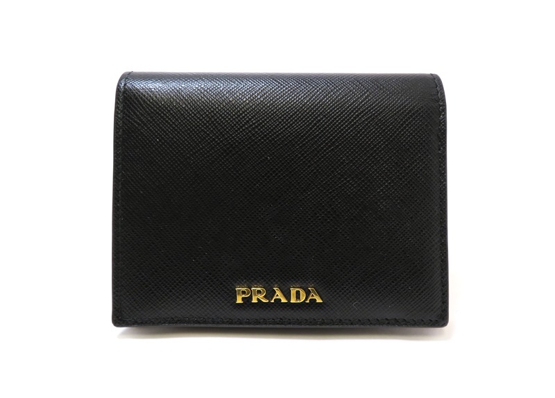 PRADA プラダ 二つ折り財布 ストラップ付き サフィアーノ レッド 