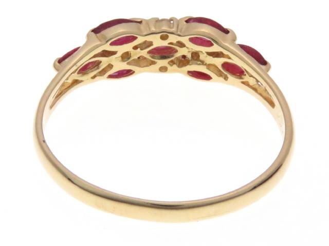 18KWGルビー・ダイヤモンドリング　Size12 楽天市場】リング フラワー ルビー/ダイヤモンド 計0.30ct 12号