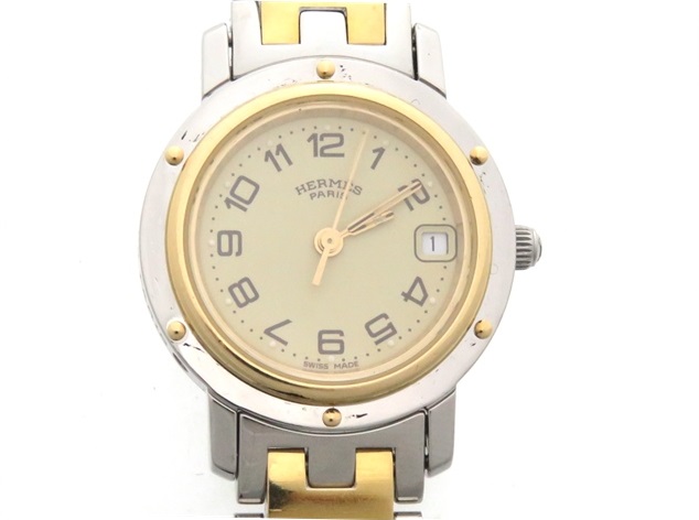 HERMES エルメス クリッパーコンビ CL4.220 レディース SS/PG