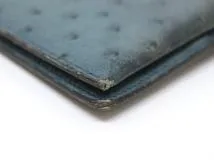 HERMES　エルメス　財布　ベアン二つ折り長財布 ブルー/GP（ゴールド金具）オーストリッチ　○Z刻印（1996年製造）　【200】【中古】【大黒屋】