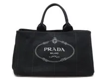 PRADA プラダ バッグ トートバッグ カナパ ブラック キャンバス