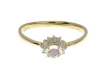 JEWELRY ノンブランドジュエリー ムーンストーン ダイヤモンド リング K18YG MNS D0.06ct 1.5g #10.5【434】