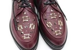 VALENTINO　バレンチノ　ヴァレンティノ　靴　革靴　レディース39　ボルドー　スタッズ　レザー　2148103527999　【200】