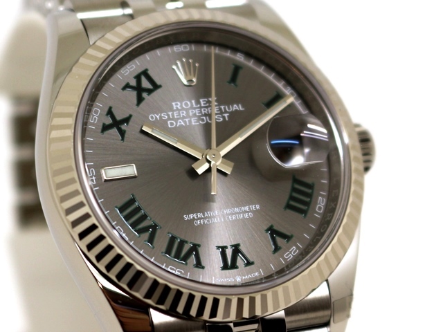 2021年12月16日 国内正規 コマ調整なし 未使用品 ROLEX ロレックス 時計 デイトジャスト36 126234 スレートダイアル文字盤 ジュビリーブレス WG ホワイトゴールド SS ステンレス 自動巻き メンズ (2120000192159)【460】 T