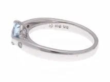タサキ K18WG アクアマリン ダイヤモンド デザインリング/br2402kt