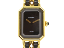 CHANEL　シャネル　プルミエールM　H0001　ゴールドメッキ/カーフレザー　クォーツ　レディース　腕時計　F