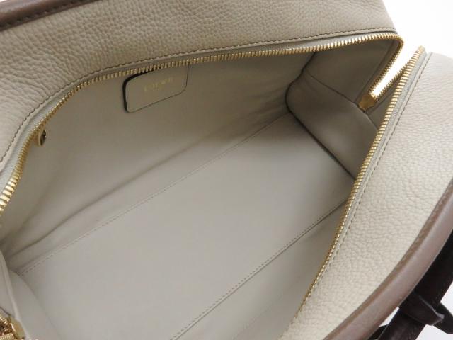 LOEWE ロエベ ハンドバッグ アマソナ28 ベージュ/ボルドー ゴールド 