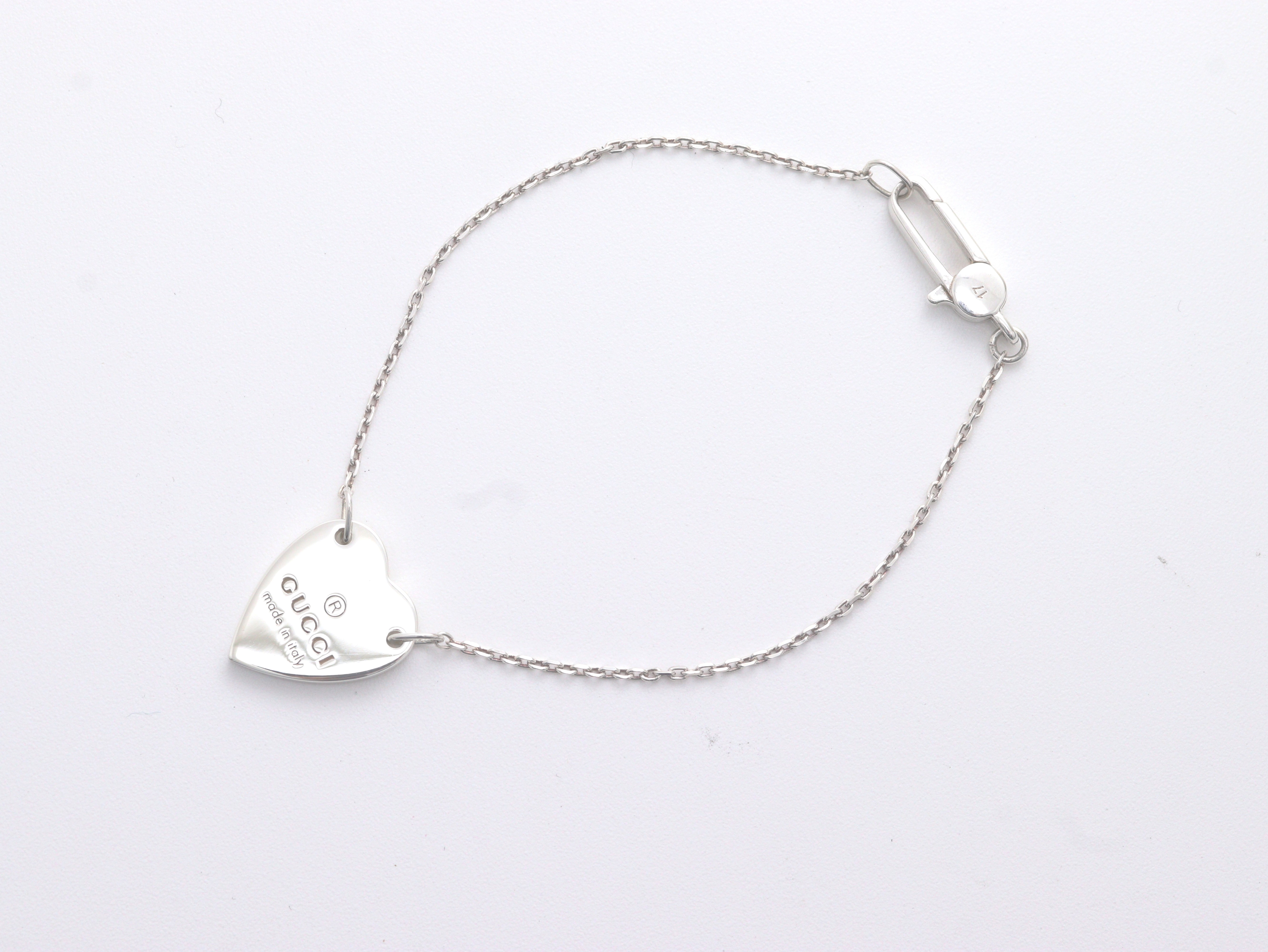 GUCCI グッチ ハートタグブレスレット シルバー 約5.4g 【471】IK の