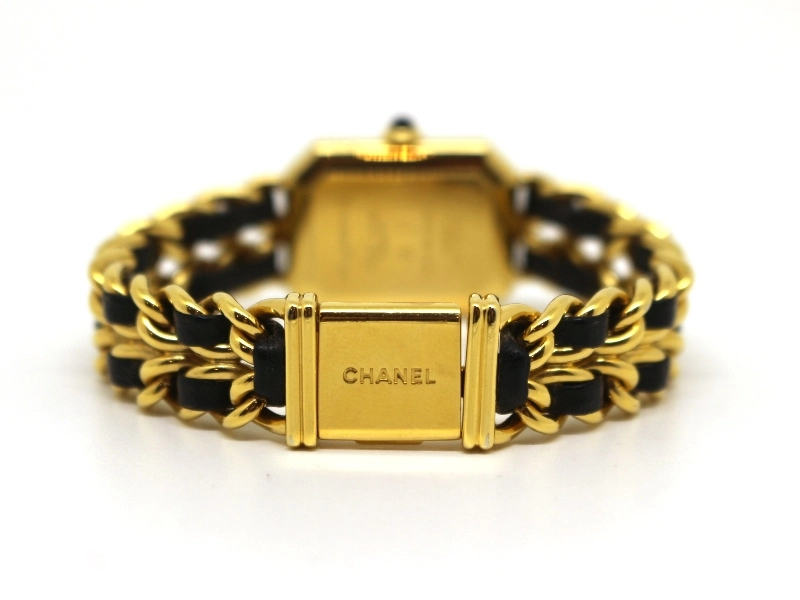CHANEL　シャネル　プルミエールM　H0001　ゴールドメッキ/カーフレザー　クォーツ　レディース　腕時計　F