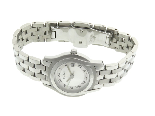 GUCCI グッチ 5500L 時計 クオーツ レディース SS シルバー文字盤【430
