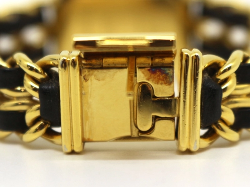 CHANEL　シャネル　プルミエールM　H0001　ゴールドメッキ/カーフレザー　クォーツ　レディース　腕時計　F