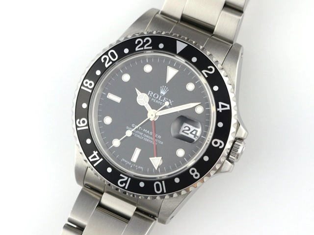 T番国際保証書有　ROLEX　ロレックス　時計　GMTマスターI　16700　ブラック文字盤　トリチウム　ステンレススチール　自動巻き