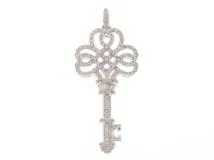 JEWELRY ノンブランドジュエリー ダイヤモンド ペンダントトップ キー K18WG D1.18ct 9.0g【434】
