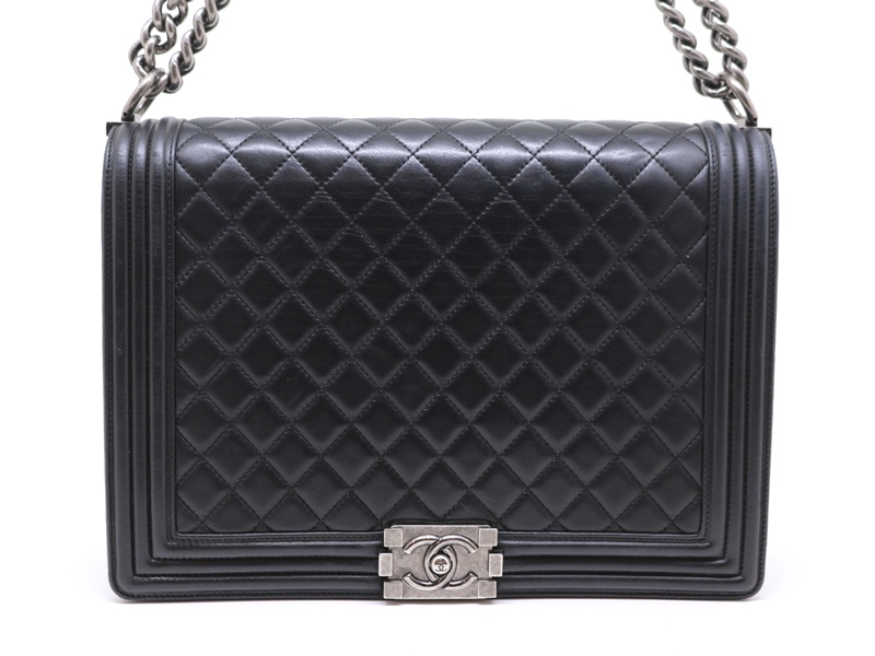 シャネル ボーイシャネル30 ラージ ラムスキン SV金具 黒 CHANEL シャネル ボーイシャネル30 チェーンショルダーバッグ