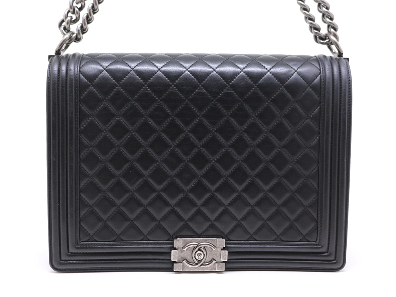 シャネル ボーイシャネル30 ラージ ラムスキン SV金具 黒 CHANEL シャネル ボーイシャネル30 チェーンショルダーバッグ