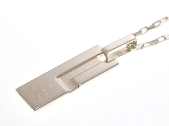 GUCCI グッチ ロゴプレートGロゴプレート ネックレス GUCCI グッチ ネックレス Gロゴプレート ペンダント 925 シルバー