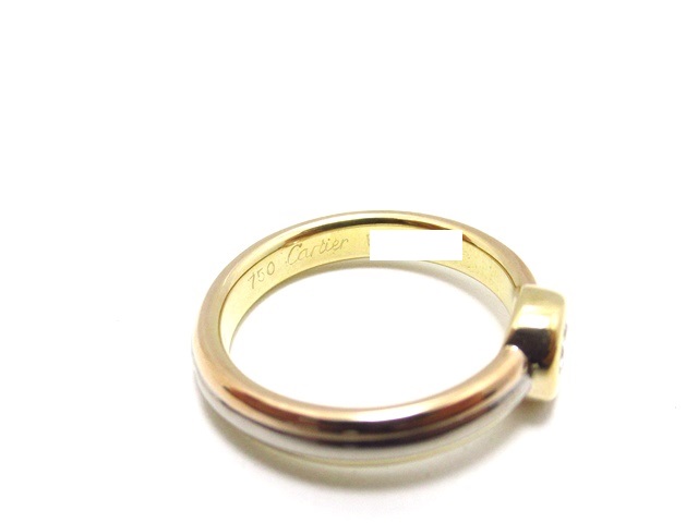 Cartier　カルティエ　指輪　モノストーンリング　３カラー　K18イエローゴールド　ピンクゴールド　ホワイトゴールド　ダイヤモンド　4.9g　 50号（日本サイズ10号）【432】
