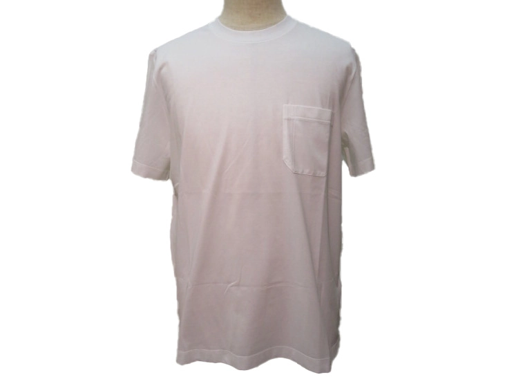 HERMES　エルメス　Tシャツ　メンズM　オフホワイト　コットン　2143200546478　【432】