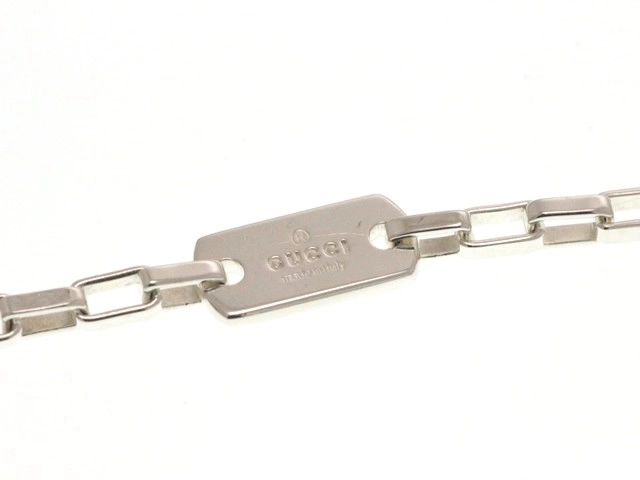 GUCCI グッチ ネックレス Ｇロゴプレート ペンダント 925 シルバー 16.3g【473】