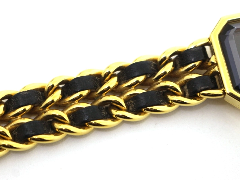 CHANEL　シャネル　プルミエールM　H0001　ゴールドメッキ/カーフレザー　クォーツ　レディース　腕時計　F