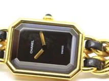 CHANEL　シャネル　プルミエールM　H0001　ゴールドメッキ/カーフレザー　クォーツ　レディース　腕時計　F