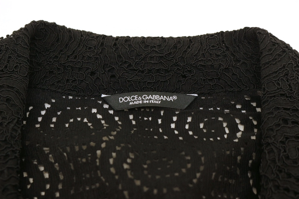 24SS DOLCE&GABBANA ドルチェ&ガッバーナ シャツ ハワイフィット コードレース メンズ40 ブラック レーヨン ナイロン G5JT7T FLM9D (2120000290695)【200】