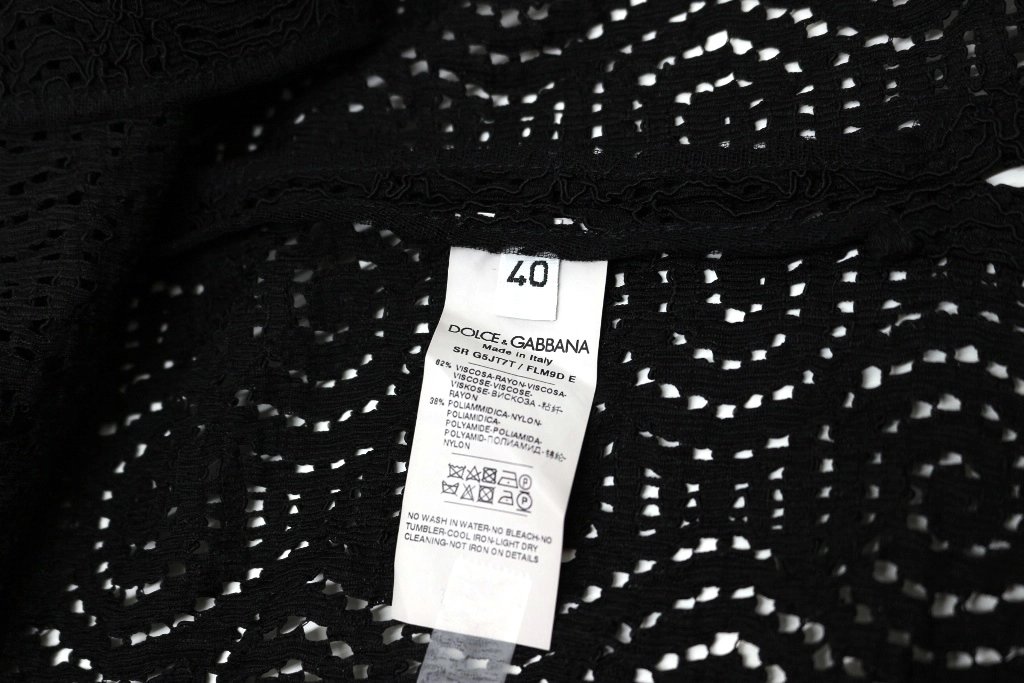 24SS DOLCE&GABBANA ドルチェ&ガッバーナ シャツ ハワイフィット コードレース メンズ40 ブラック レーヨン ナイロン G5JT7T FLM9D (2120000290695)【200】