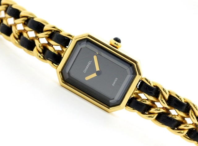 シャネル CHANEL プルミエール Mサイズ H0001 ヴィンテージ レディース 腕時計 ブラック 文字盤 ゴールド ウォッチ Premiere  VLP 90188377