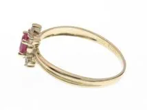 JEWELRY ノンブランドジュエリー ルビー ダイヤモンド リング K18YG R0.25ct D0.14ct 1.8g #12【436】