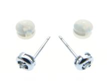 JEWELRY　ノンブランドジュエリー　貴金属・宝石　ピアス　K14ホワイトゴールド　ダイヤモンド　約0.8g　2120000311697　【205】