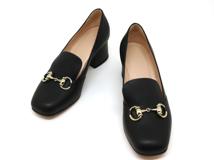 GUCCI　グッチ　靴　パンプス　レディース34ハーフ　ブラック　ホースビット　レザー　2148103532504　【200】