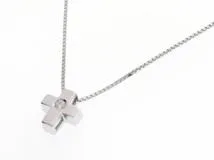 JEWELRY ノンブランドジュエリー クロス ダイヤモンド ネックレス K18WG D 4.0g【430】
