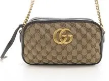 GUCCI グッチ GGマーモントスモールショルダーバッグ 447632 チェーンショルダーバッグ キャンパス/レザー【434】  の購入なら「質」の大黒屋（公式）