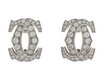 Cartier カルティエ イヤリング ペネロープ2Cイヤリング K18ホワイトゴールド/ダイヤモンド 重さ約15.8g【472】SJ