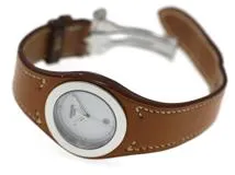 HERMES エルメス 腕時計 2003年並行品 アーネ HA3.410 ホワイト文字盤 ステンレススチール/レザー クォーツ【472】SJ
