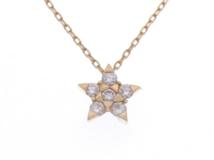 STAR JEWELRY スタージュエリー STAR of STARS ダイヤモンド ネックレス 星 K18YG 0.07ct 1.1g【434】