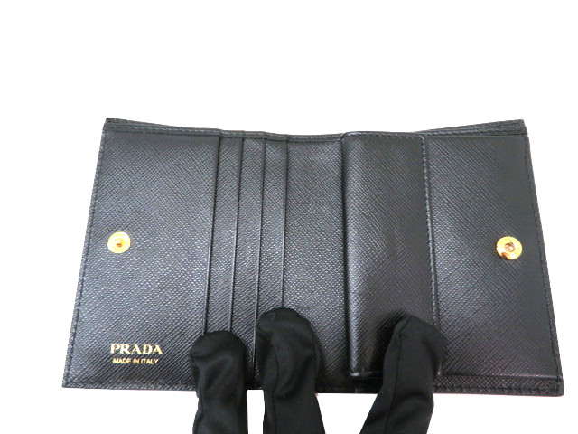 PRADA　プラダ　二つ折財布　ブラック　NERO　サフィアーノ　1MV204　【204】 image number 5