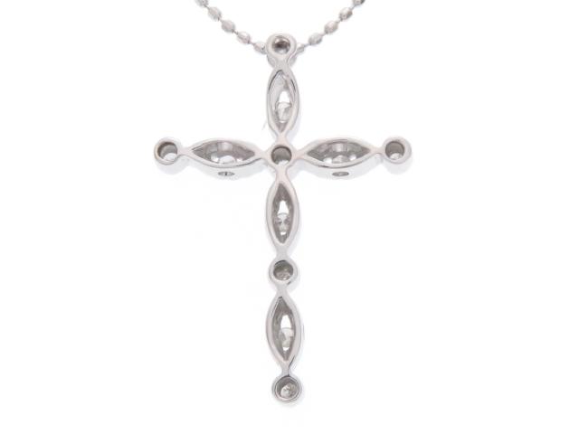 Folli Follie フォリフォリ ダイヤモンド ネックレス クロス K18WG D0.09ct 【430】