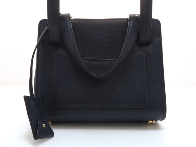 VALENTINO ヴァレンティノ 2WAYショルダー ネイビー レザー【434】 の 
