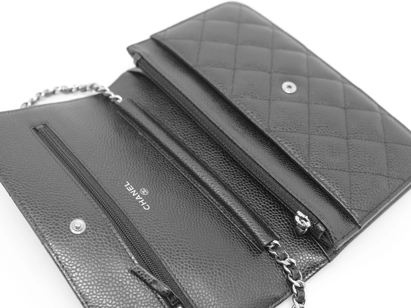 CHANEL シャネル マトラッセ チェーンウォレット ブラック SV キャビアスキン 2120000352492