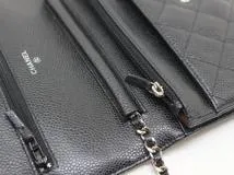 CHANEL シャネル マトラッセ チェーンウォレット ブラック SV キャビアスキン 2120000352492