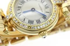 Cartier カルティエ 腕時計 パンテール ヴァンドームSM 884701FD K18イエローゴールド ダイヤベゼル アイボリー文字盤 クォーツ【472】SJ
