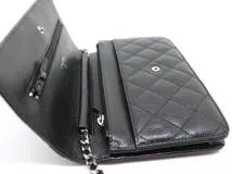 CHANEL シャネル マトラッセ チェーンウォレット ブラック SV キャビアスキン 2120000352492