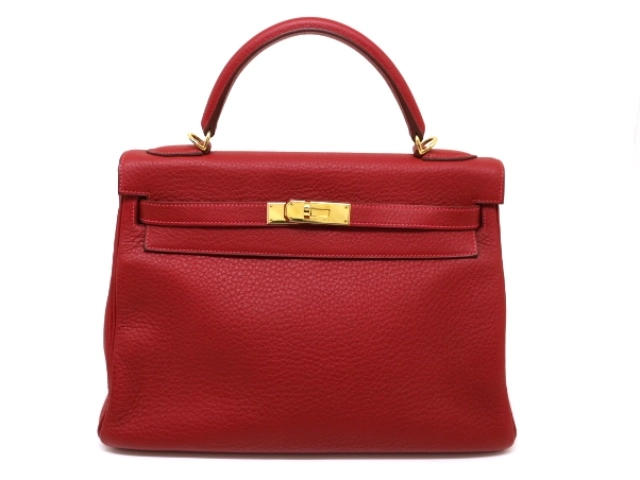 HERMES エルメス ケリー32 ハンドバッグ ショルダーバッグ ルージュ GP ゴールド金具 □G刻 2003年 2148103546570【200】