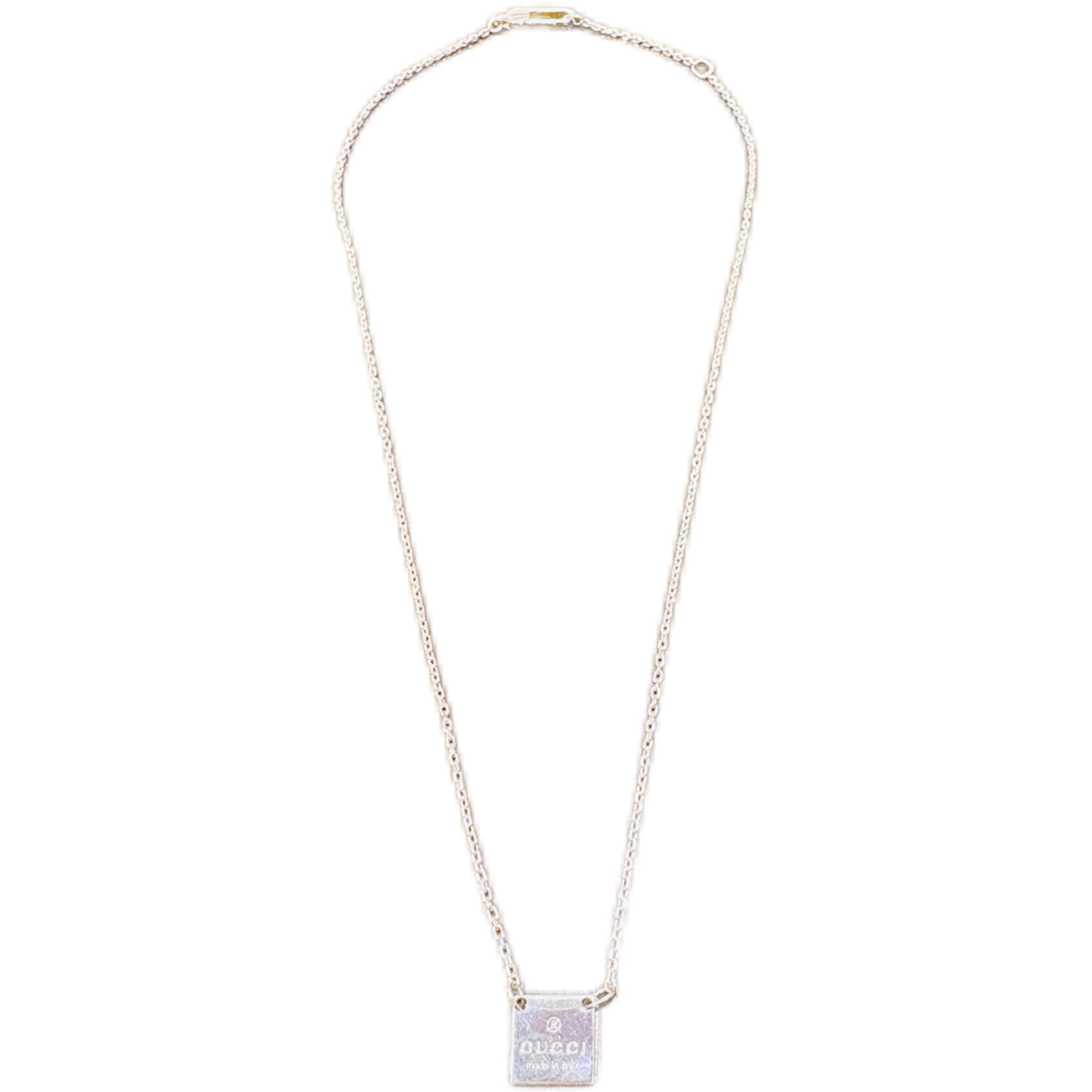 GUCCI　グッチ　トレードマークスクエア　ネックレス　SV　約6.1g　2147100562798【208】