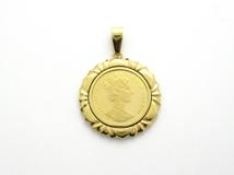 JEWELRY　ジュエリー　トップ　エリザベス2世　マン島キャットコイン　1996年　1/25オンス　K18　K24　約10.8g　2143600341130　【432】