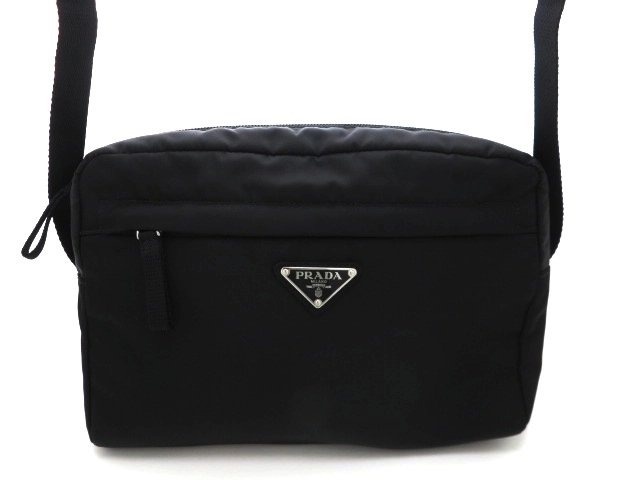 大人気 PRADA ブラック ナイロン ショルダーバッグ プラダ PRADA ショルダーバッグ ブラック ナイロン メンズ